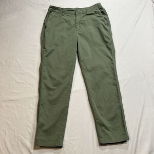 Gap Womens Green Khaki Cropped Straight Stretch Ankle Pants Size 10 (30x26)